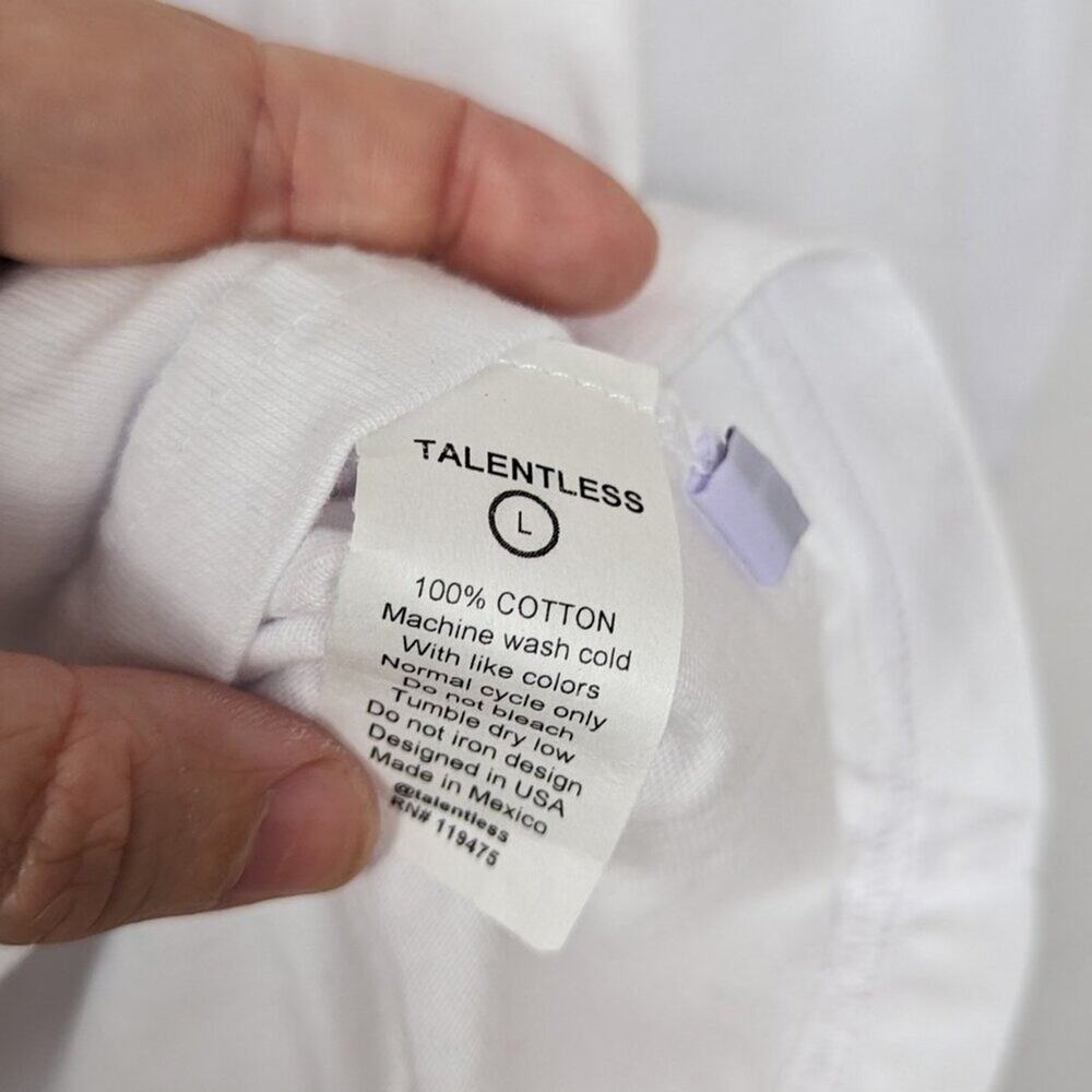 NWT Talentless White Cotton Basic Long Sleeve Tee… - image 6
